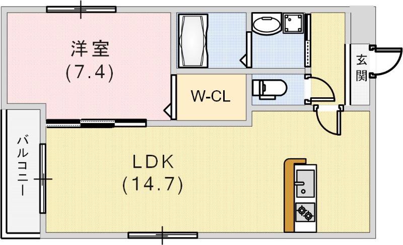 フジパレス神戸神明町(1LDK/1階)の間取り写真