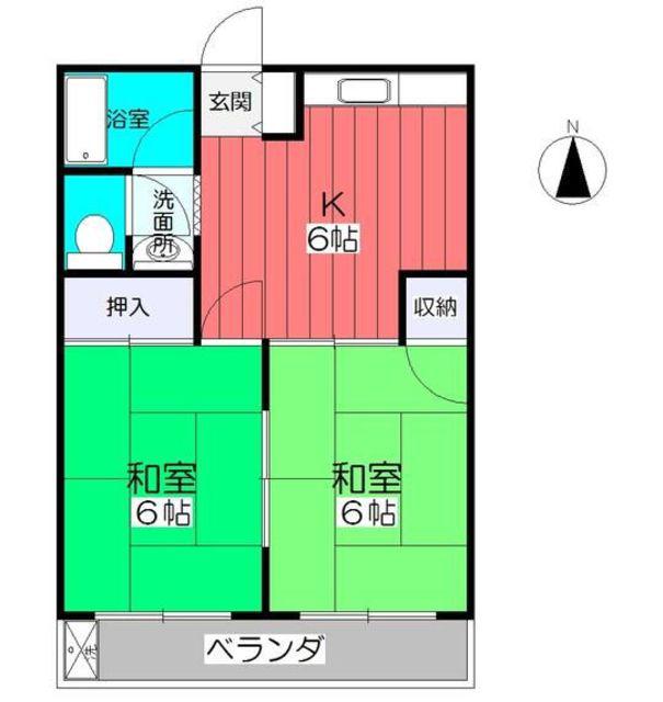 臼井マンション(2DK/3階)の間取り写真