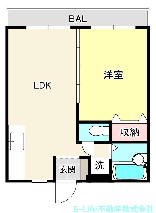 シャン・ド・フルールII(1LDK/3階)の間取り写真