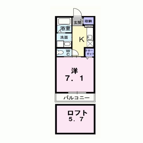 ビル ベリー(1K/2階)の間取り写真