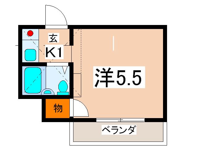 レオパレスジュン(1K/2階)の間取り写真
