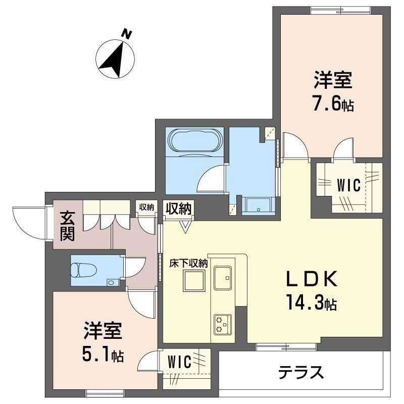 シャーメゾン神戸摩耶(2LDK/1階)の間取り写真