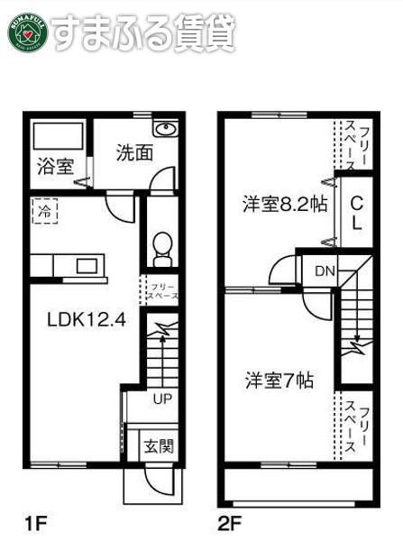 M.リアン(2LDK/1階)の間取り写真
