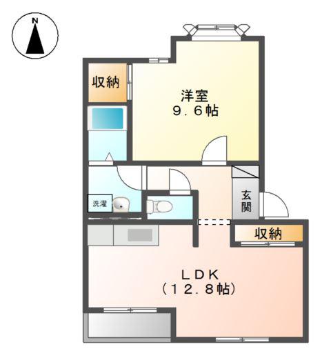 メゾン M(1LDK/2階)の間取り写真