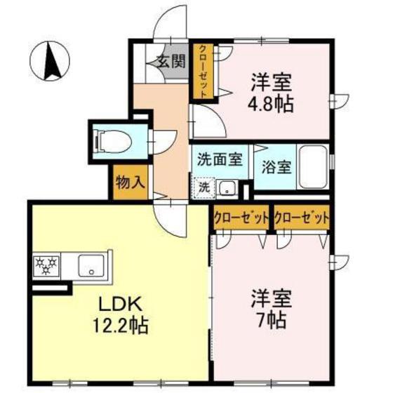 SEED(2LDK/1階)の間取り写真