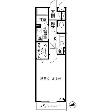 モンテリブロあさひ(1K/1階)の間取り写真