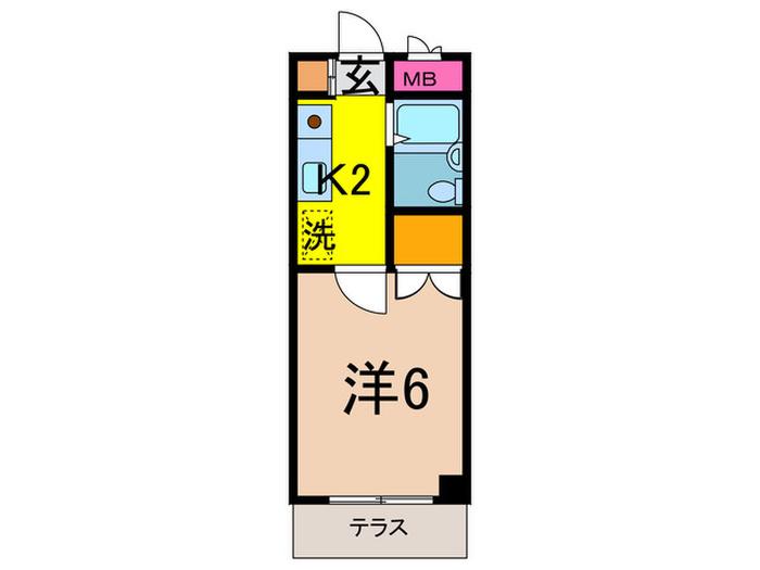 ブランシャトー(1K/1階)の間取り写真