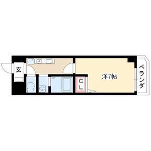 グランディア那古野(1K/8階)の間取り写真