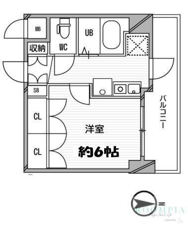 スペーシア高円寺I(1K/9階)の間取り写真