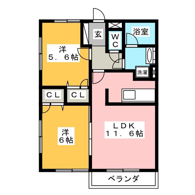ジ・アパートメントIKEGAMI(2LDK/2階)の間取り写真