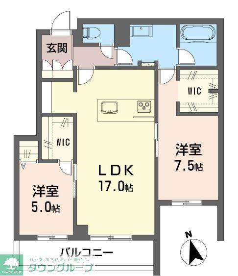 ブラウニー(2LDK/1階)の間取り写真