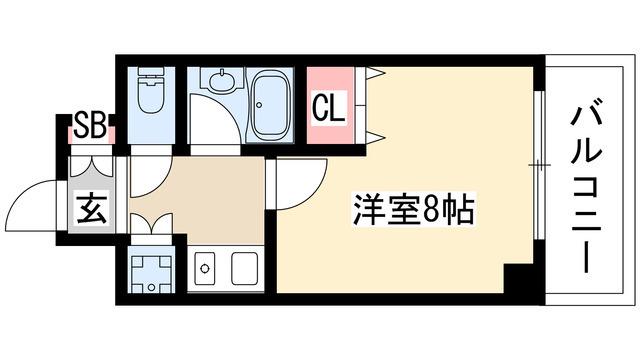 覚王山エクセル(1K/8階)の間取り写真