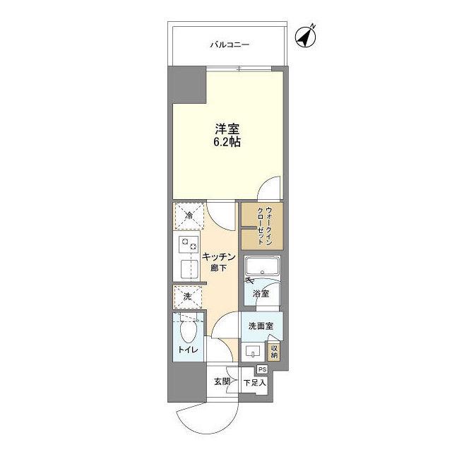 ONE ROOF FLAT ASAKUSA IRIYA(1K/4階)の間取り写真