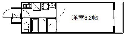 CASA祇園(1K/5階)の間取り写真