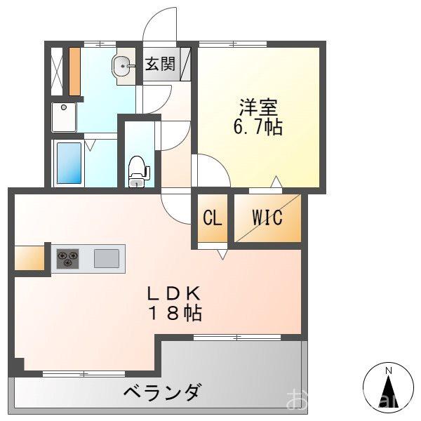 杉山第二ビル(1LDK/4階)の間取り写真