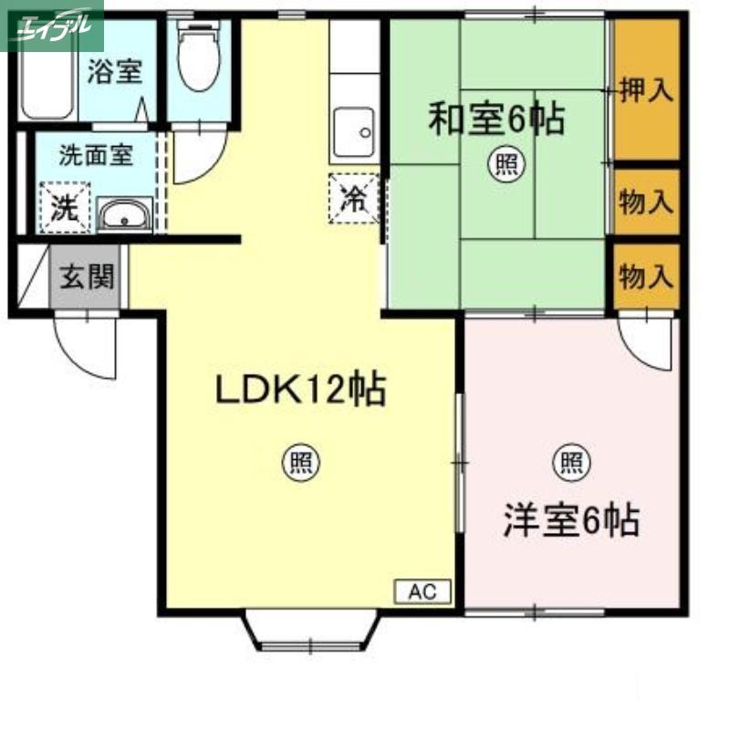 ベエルエポック今(2LDK/1階)の間取り写真
