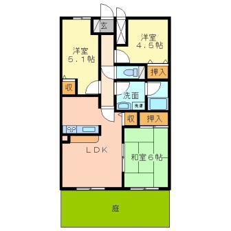 グランドメゾン幕張(3LDK/1階)の間取り写真