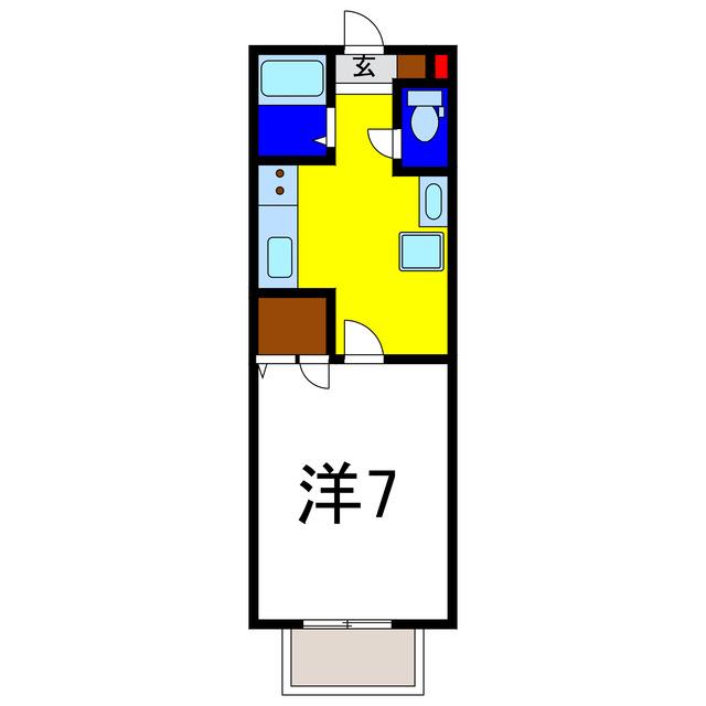 ハイツサングリーン(1DK/1階)の間取り写真