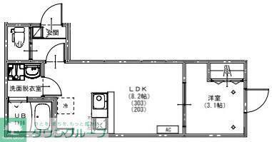 KEIAI RESIDENCE 北習志野III(1LDK/2階)の間取り写真