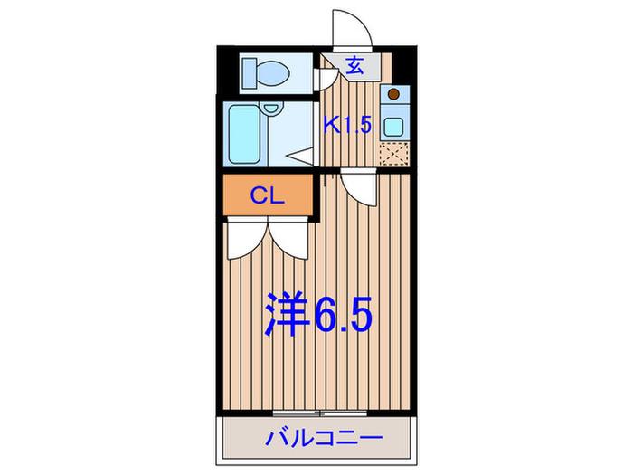 ベイコート2(1K/2階)の間取り写真