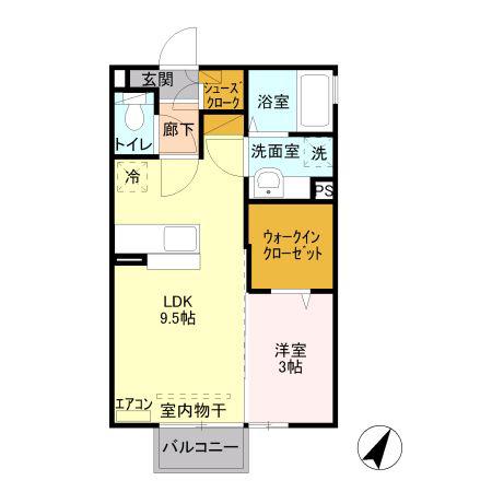 ケンフォード(1LDK/2階)の間取り写真