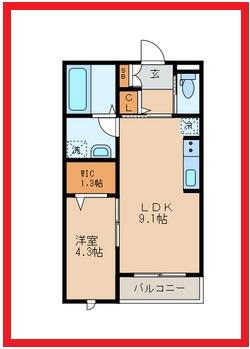 ポルトフィーノ(1LDK/2階)の間取り写真