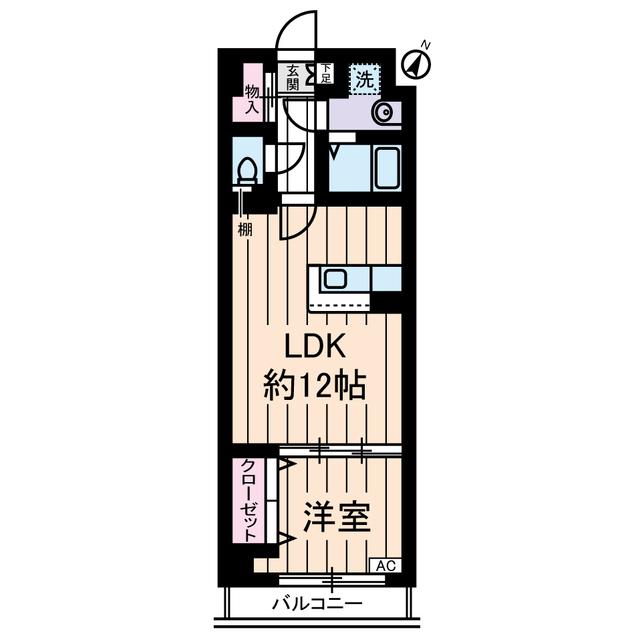 YAYOI COURT(1LDK/8階)の間取り写真