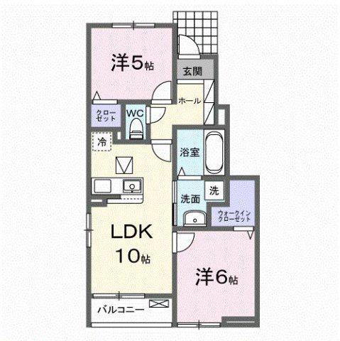 ソラティオ(2LDK/1階)の間取り写真