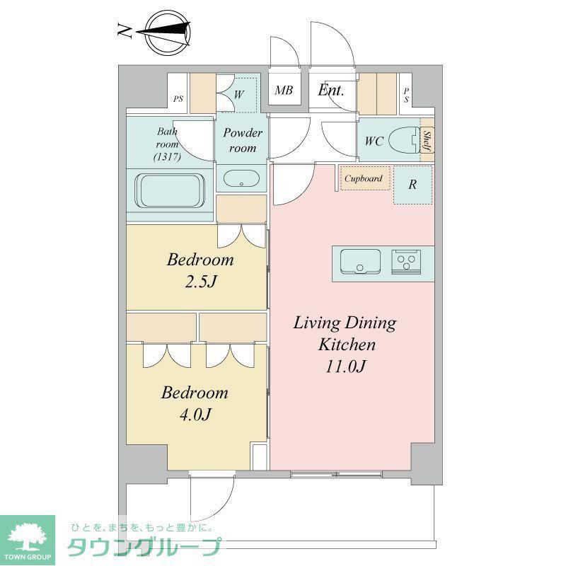 LIME RESIDENCE KAWAGUCHI イースト(2LDK/9階)の間取り写真