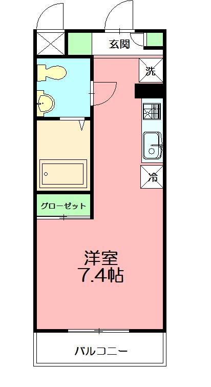 カレッジテラス東海大学前B棟(ワンルーム/4階)の間取り写真