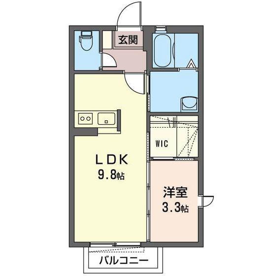 ヴァンクールII(1LDK/2階)の間取り写真