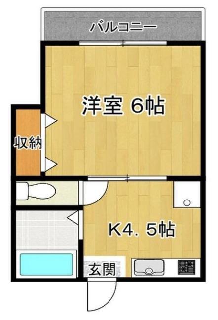 向原第2篠コーポ(1K/2階)の間取り写真