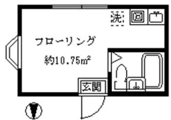 ライフピアカリーナ(ワンルーム/1階)の間取り写真