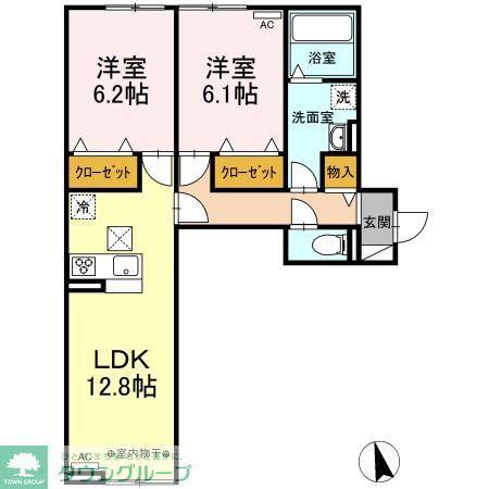 ラ・ペルシュ(2LDK/3階)の間取り写真