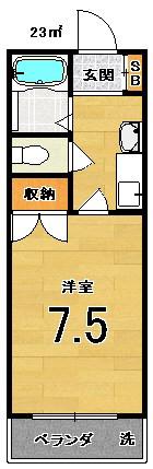 ハイツ雅(1K/1階)の間取り写真