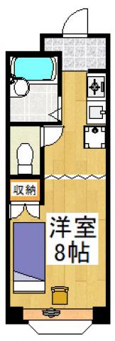 サテライト藤(ワンルーム/1階)の間取り写真