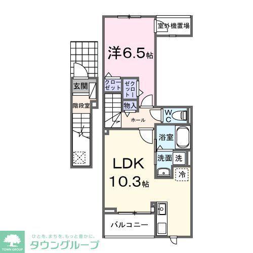 ヒカルサ狭山広瀬台サウス(1LDK/2階)の間取り写真