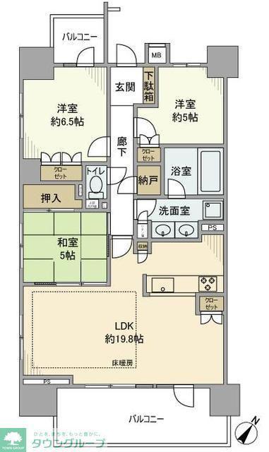 アデニウム新小岩(3LDK/4階)の間取り写真