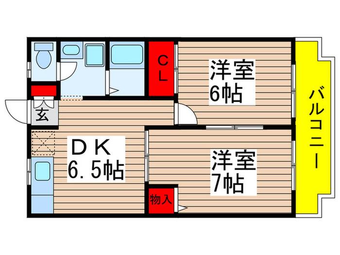 サニ-ハウス(2DK/2階)の間取り写真