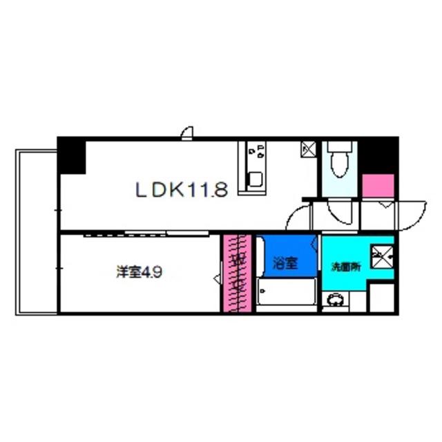 BRIGHT ABIKO(1LDK/3階)の間取り写真