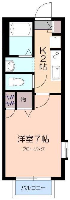 サンマール(1K/2階)の間取り写真