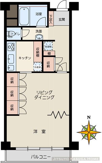 秀和湯島レジデンス(1LDK/4階)の間取り写真