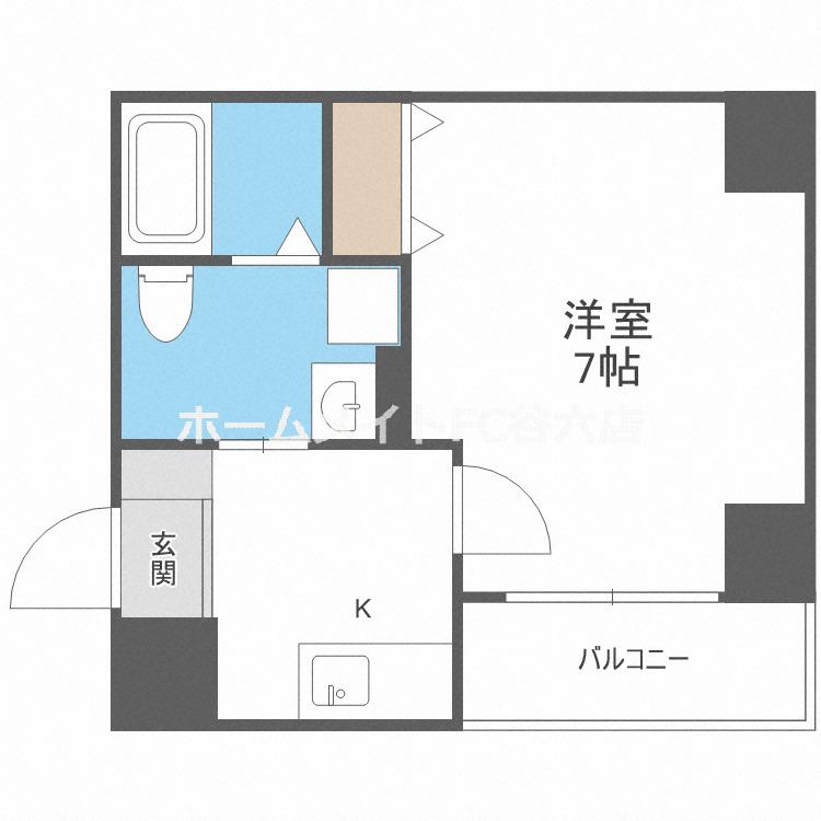 ラ・フォーレ松ケ枝町I(1K/2階)の間取り写真
