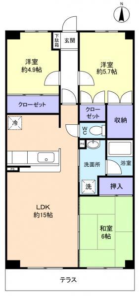 アークソシア(3LDK/1階)の間取り写真