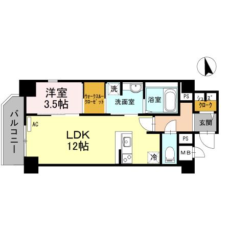 クレールフォレスタ(1LDK/3階)の間取り写真