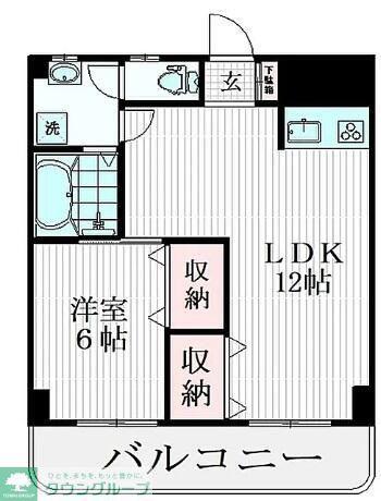 エクセル松戸(1LDK/5階)の間取り写真