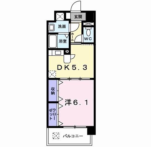 アベンシス丸林(1DK/2階)の間取り写真