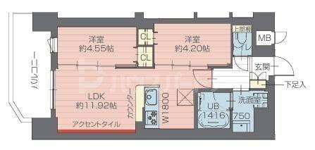 プレジオ西日暮里ノース(2LDK/8階)の間取り写真