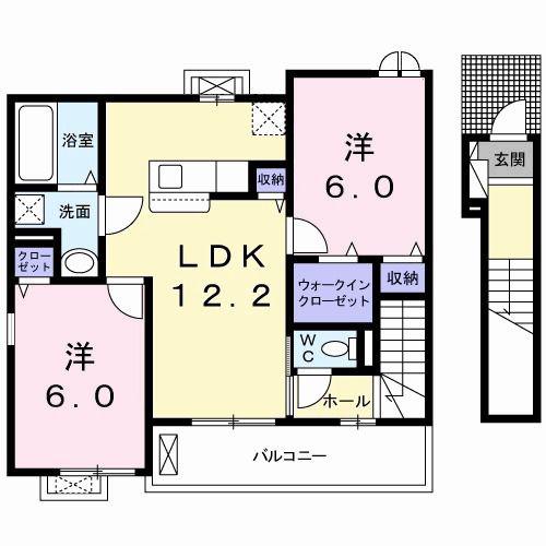 ロイヤル ホース B(2LDK/2階)の間取り写真