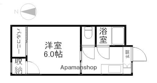 エレガンスハイツ警固(1K/1階)の間取り写真
